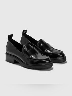 NWOB Aeyde Black Leather Loafers size 8